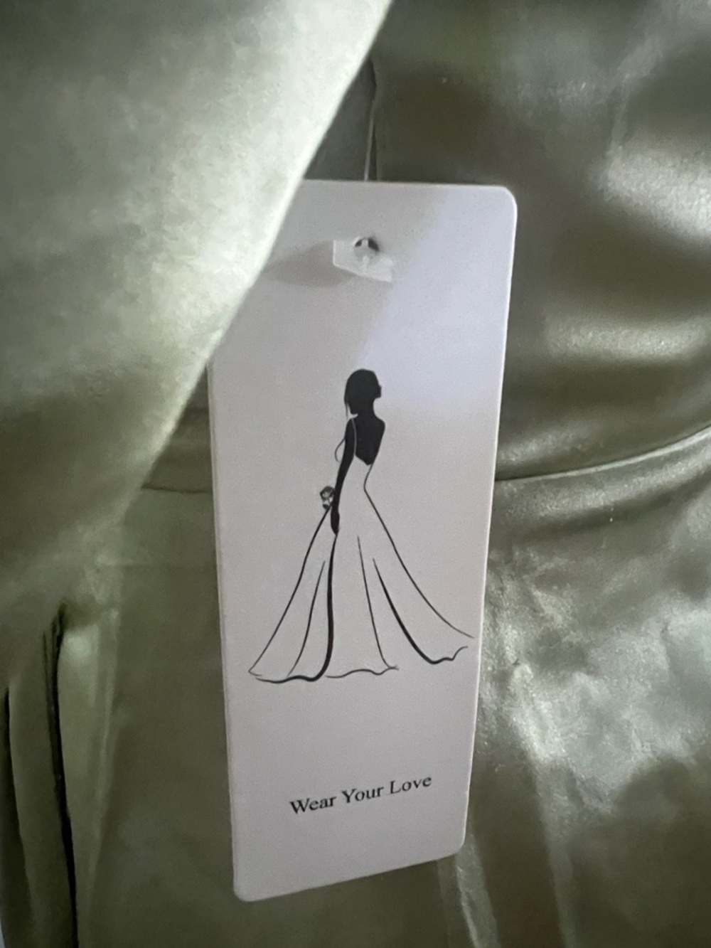 NWT- SATIN SAGE GREEN Long Sleeve Wrap Maxi Dress - Picture 3 of 6